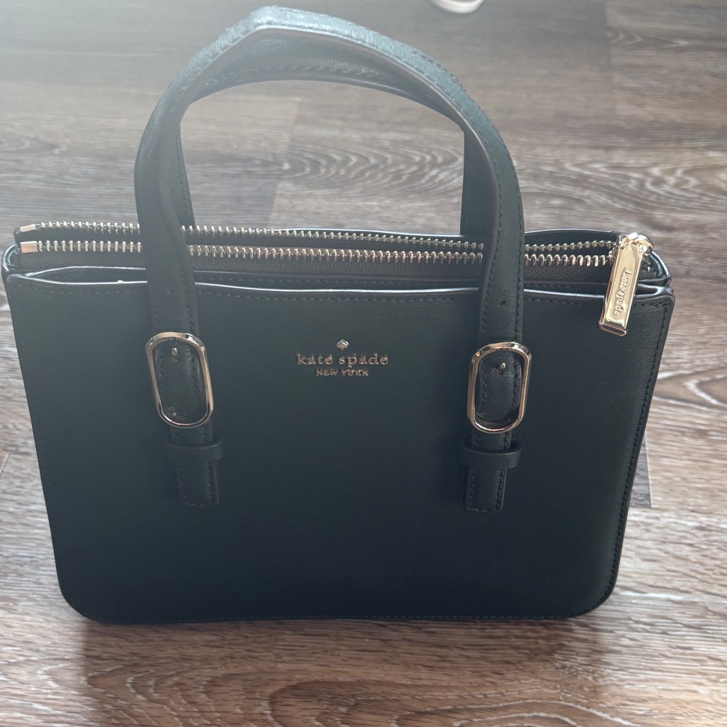 Kate Spade Green Satchel With Gold Accents